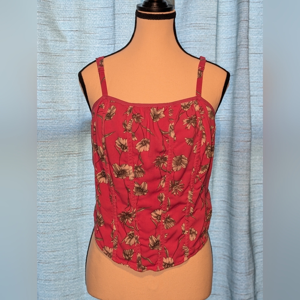 Torrid Floral Camisole in Red and Black